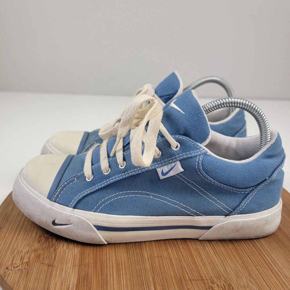 Rare Nike Denim Triple Shoosh Womens Shoe Sz 9 Punk Tennis Court Sneakers‎ Vtg